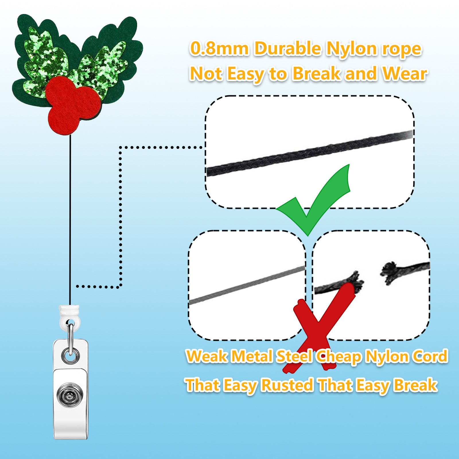 Wholesale Christmas Felt Cloth Santa Claus, Snowman Trees, Elk Badges, Scroll Extendable Keychains